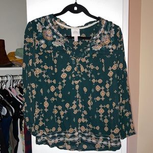Dark green Knox Rose blouse